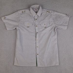 Brooklyn Basement Shirt Mens XL White Striped Button Down Urban‎ Short Sleeve